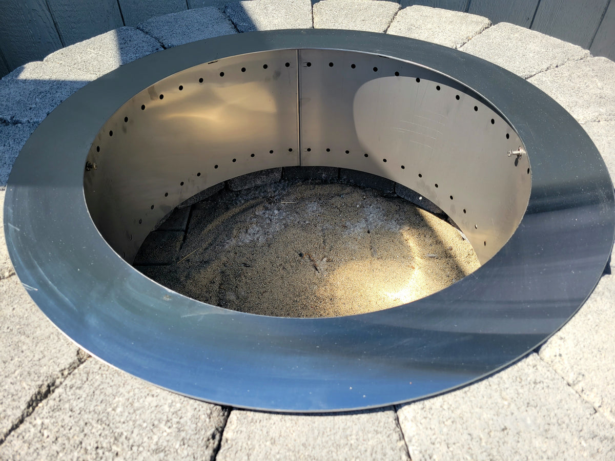 Stainless Steel Smoke Less Round Fire Pit Insert Adirondack Landscape