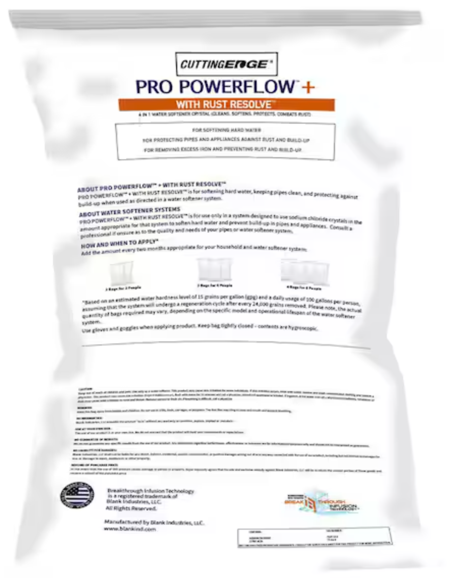 4-in-1 Water Softener Salt Crystals Pro PowerFlow + with Rust Resolve ...