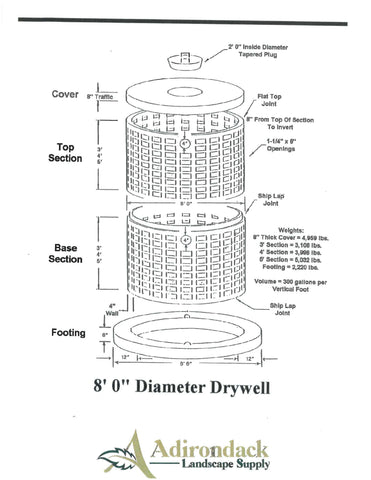 8' diameter drywell top only